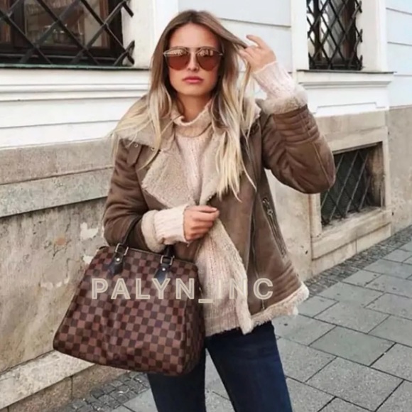 zara contrasting faux suede jacket